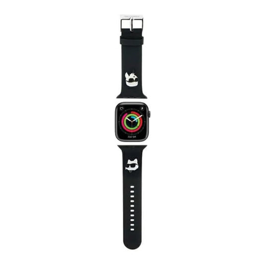 Karl Lagerfeld 3D Rubber Karl & Choupette Heads NFT Apple Watch Armband, Schwarz - 42/44/45/49 mm