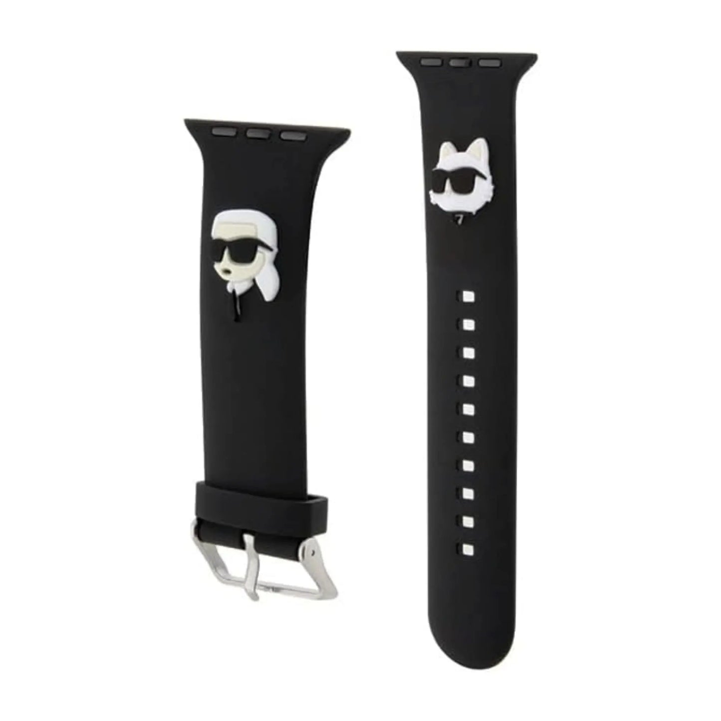 Karl Lagerfeld 3D Rubber Karl & Choupette Heads NFT Apple Watch Armband, Schwarz - 42/44/45/49 mm