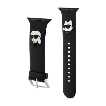 Karl Lagerfeld 3D Rubber Karl & Choupette Heads NFT Apple Watch Armband, Schwarz - 42/44/45/49 mm