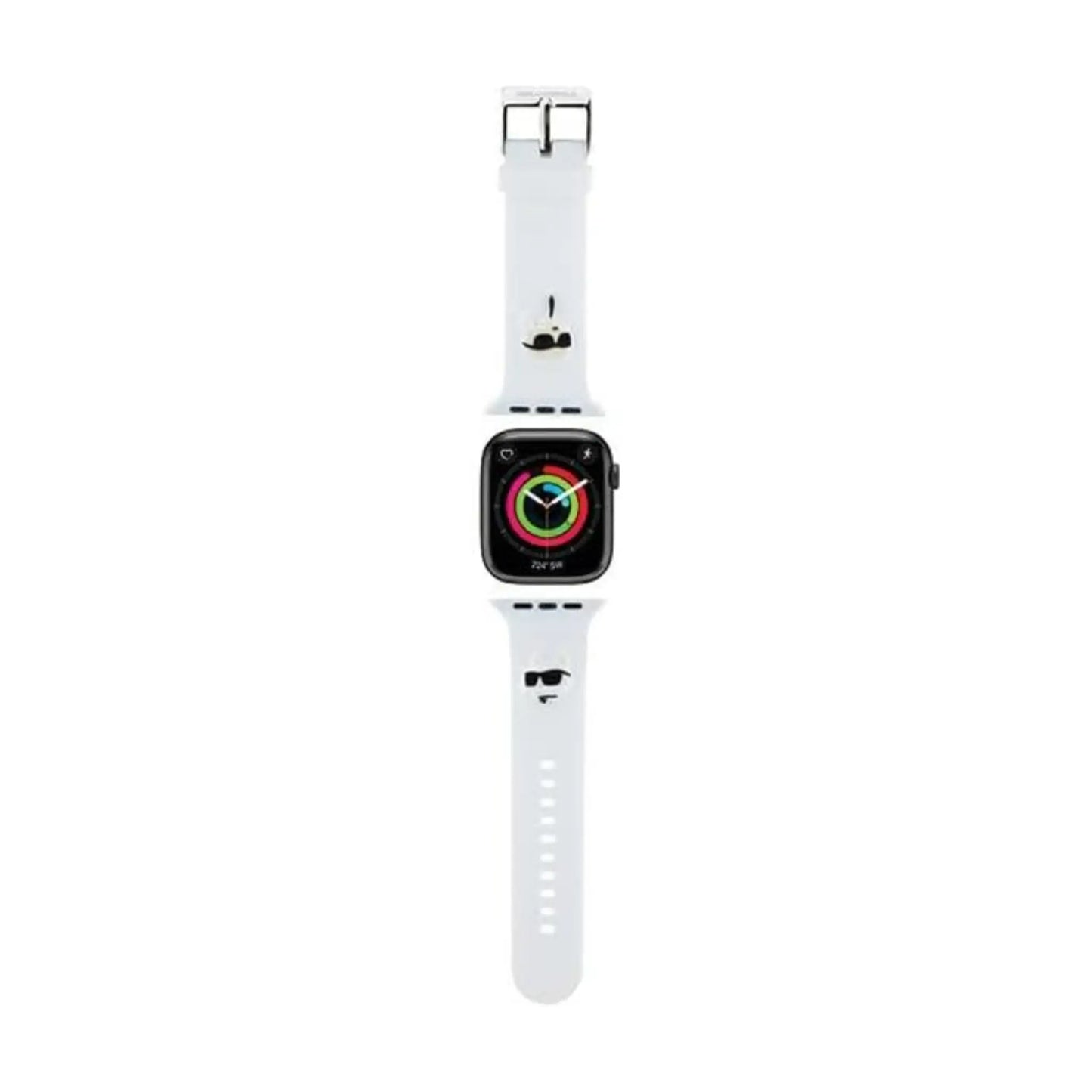 Karl Lagerfeld 3D Rubber Karl & Choupette Heads NFT Apple Watch Armband, Weiß - 42/44/45/49 mm