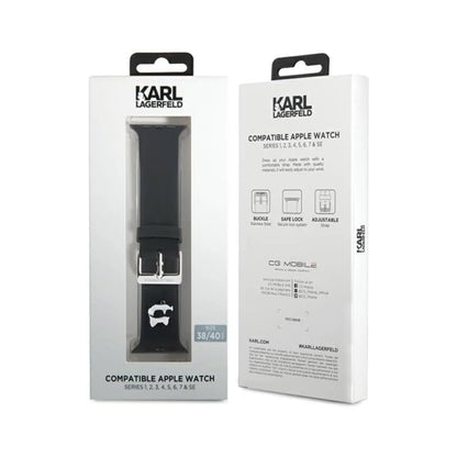 Karl Lagerfeld Apple Watch Armband KLAWMSLCNK, Schwarz - 38/40/41 mm