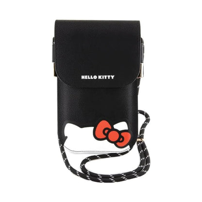 Hello Kitty Umhängetasche aus Leder, Schwarz – One Size