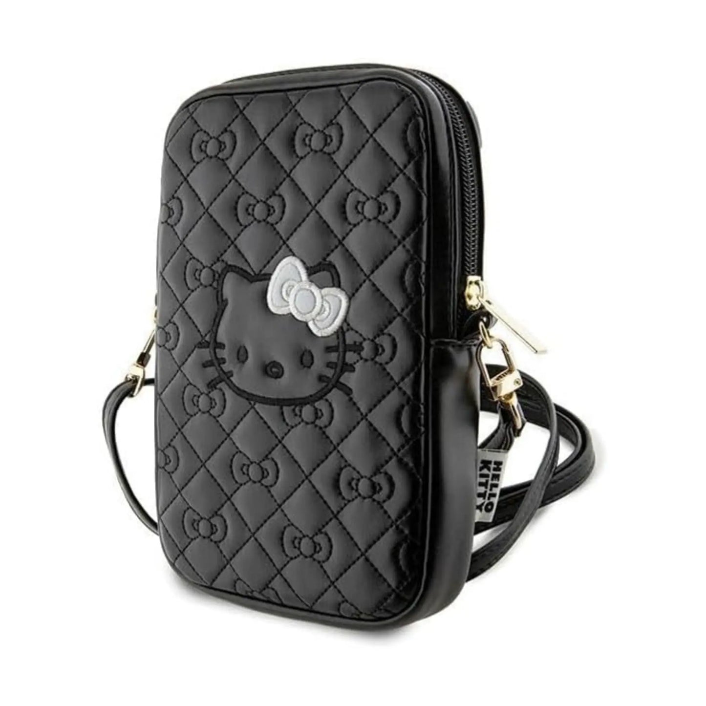 Hello Kitty Quilted Bows Crossbody Phone Bag, Schwarz – One Size