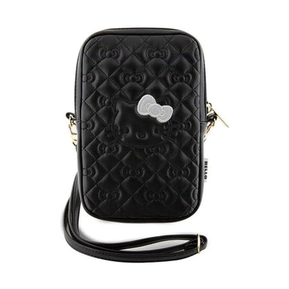 Hello Kitty Quilted Bows Crossbody Phone Bag, Schwarz – One Size