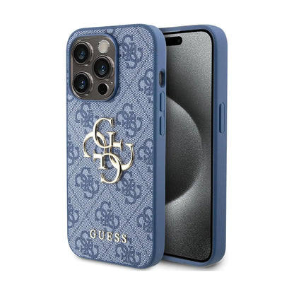 Guess Hülle 4G Big Metal Logo Blau – iPhone 15 Pro