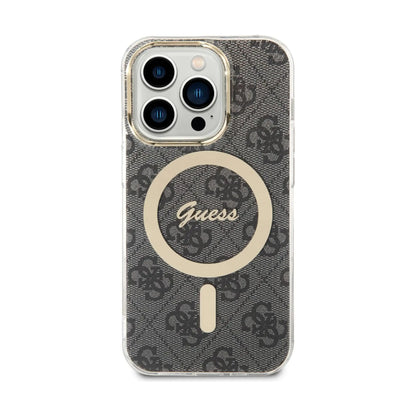 Guess Hülle 4G Für Magsafe Schwarz - iPhone 15 Pro