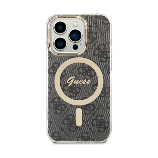 Guess Hülle 4G Für Magsafe Schwarz - iPhone 15 Pro