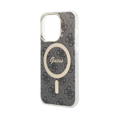 Guess Hülle 4G Für Magsafe Schwarz - iPhone 15 Pro