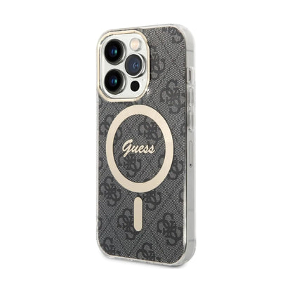 Guess Hülle IML 4G Für Magsafe Schwarz - iPhone 15 Pro Max