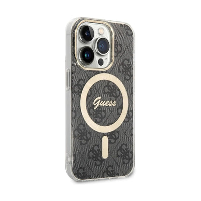 Guess Hülle IML 4G Für Magsafe Schwarz - iPhone 15 Pro Max