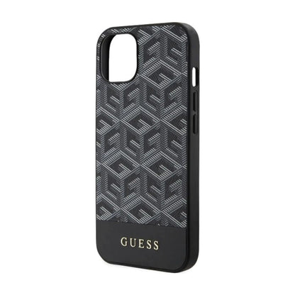 Guess GCube Stripes Hülle Schwarz für Magsafe – iPhone 15 / 14 / 13