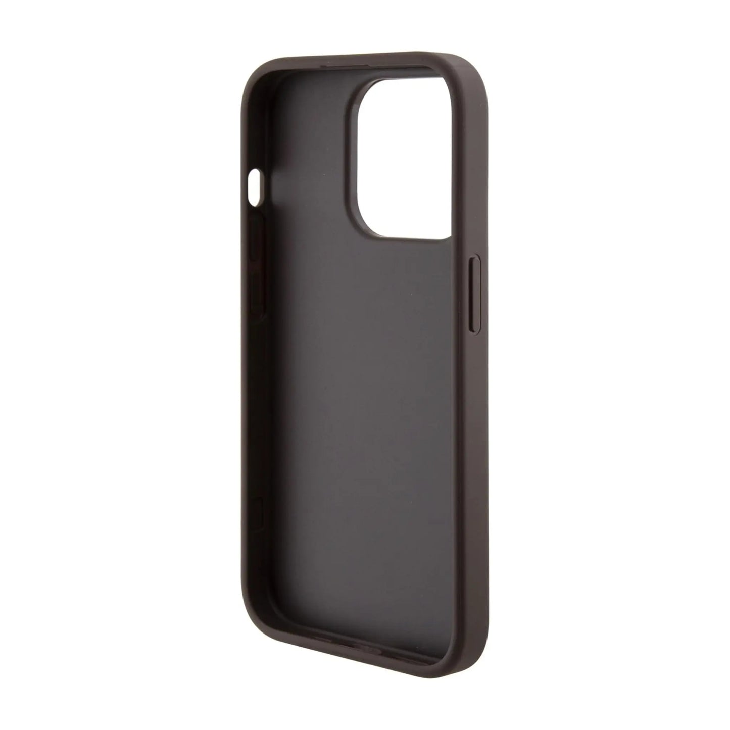 Guess Hülle Grip Stand 4G Triangle Strass Logo Braun - iPhone 15 Pro