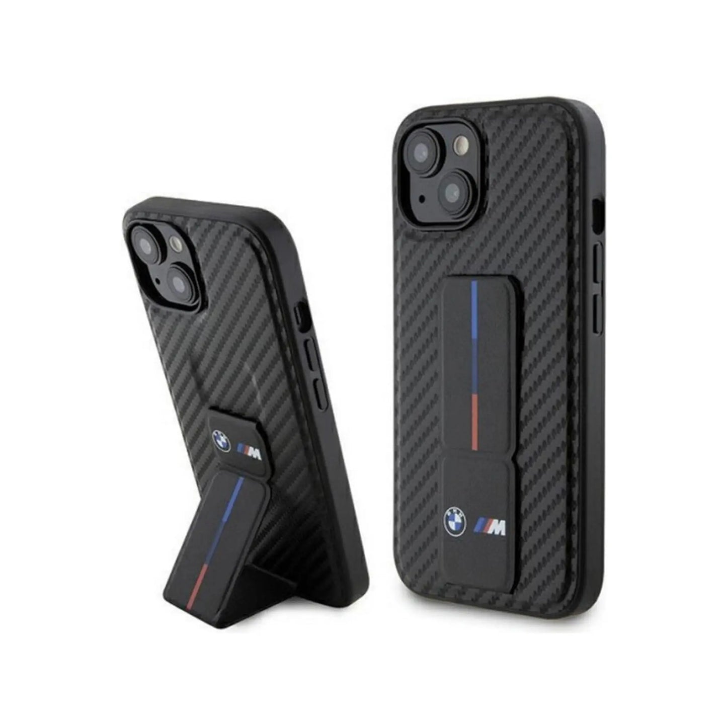 BMW iPhone 15/14/13 Hülle, Transparent – Grip Stand Smooth & Carbon