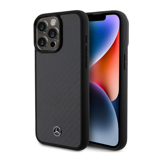 Mercedes iPhone 15 Pro Max Hülle, Schwarz – Carbon Fiber Dynamic