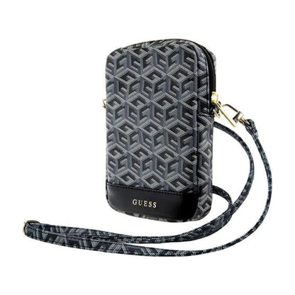 Guess Zip GCube Stripe Phone Bag Crossbody Tasche – Schwarz