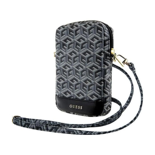 Guess Zip GCube Stripe Phone Bag Crossbody Tasche – Schwarz