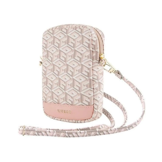 Guess Zip GCube Stripe Phone Bag Crossbody Tasche – Rosa
