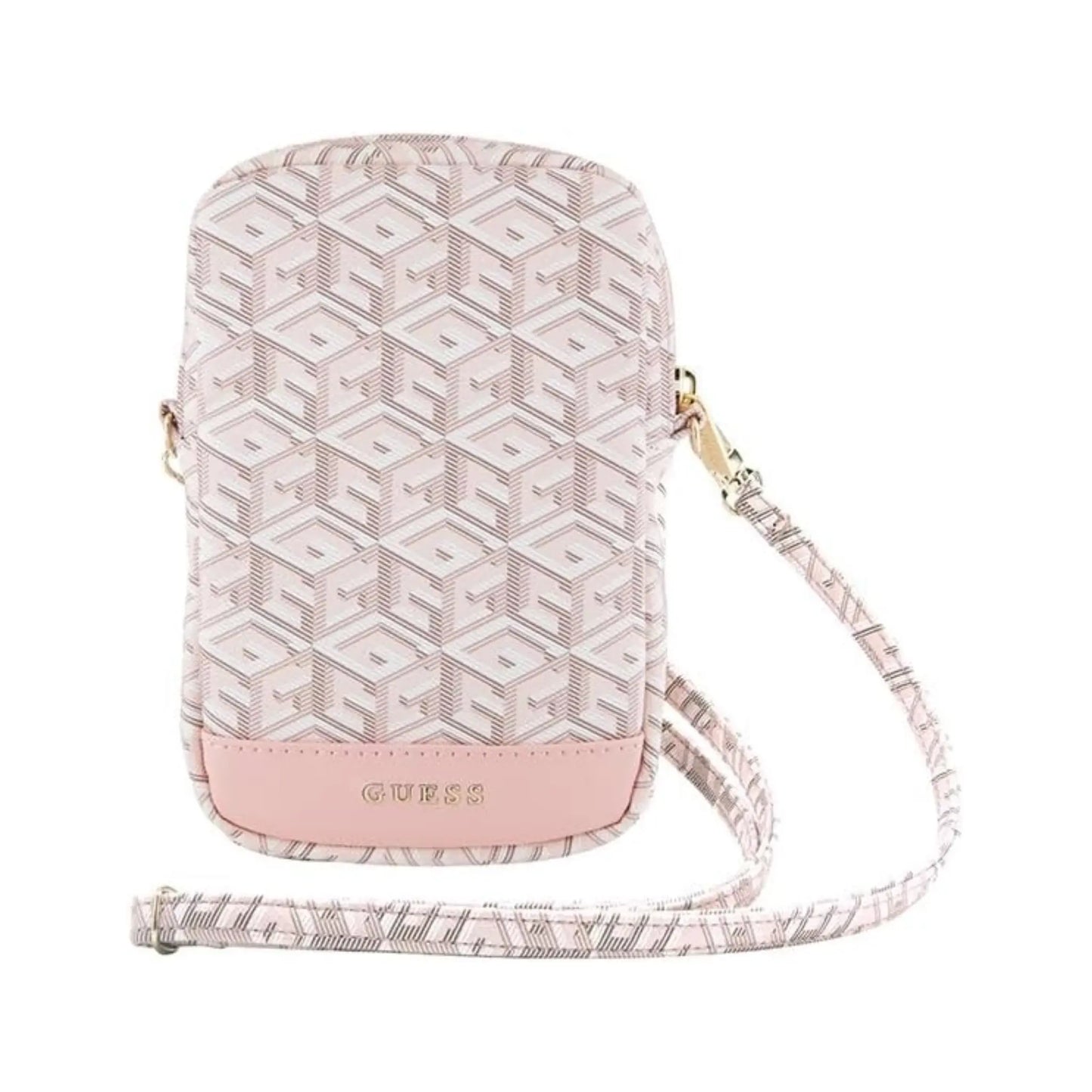 Guess Zip GCube Stripe Phone Bag Crossbody Tasche – Rosa