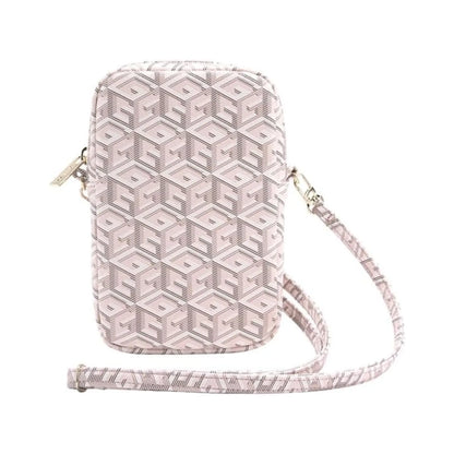Guess Zip GCube Stripe Phone Bag Crossbody Tasche – Rosa