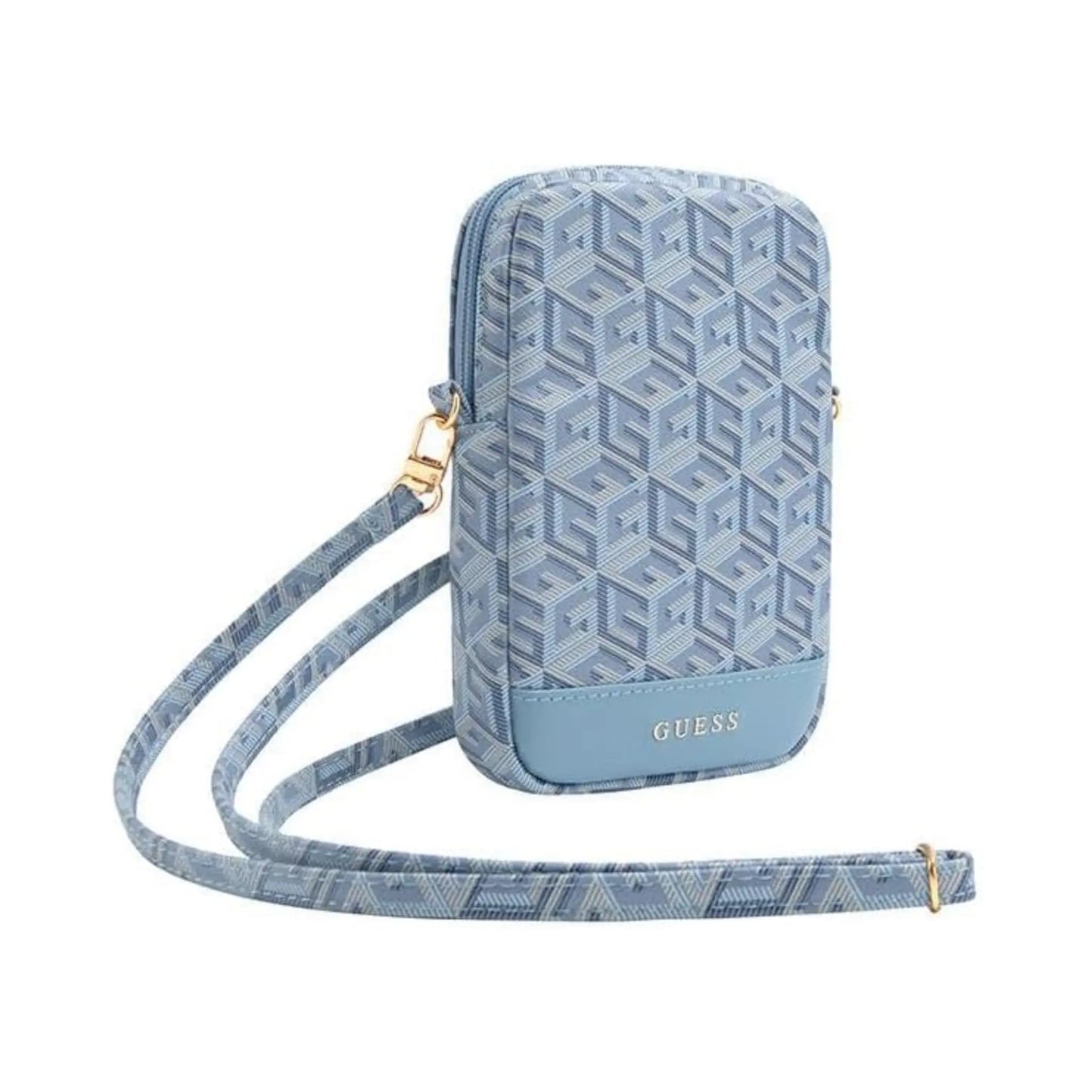 Guess Zip GCube Stripe Phone Bag Crossbody Tasche – Blau