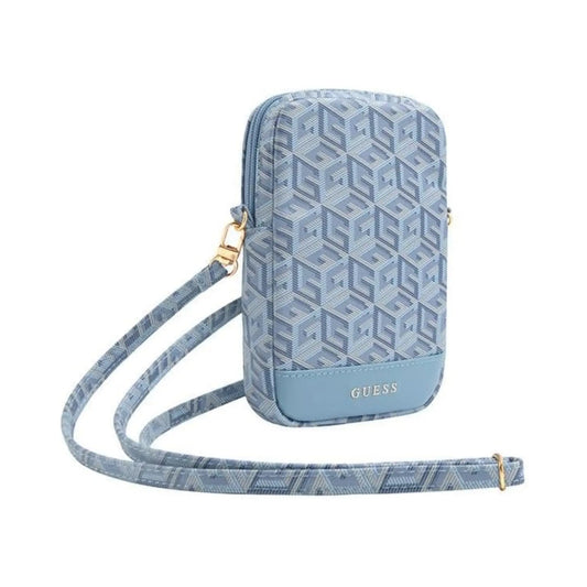 Guess Zip GCube Stripe Phone Bag Crossbody Tasche – Blau