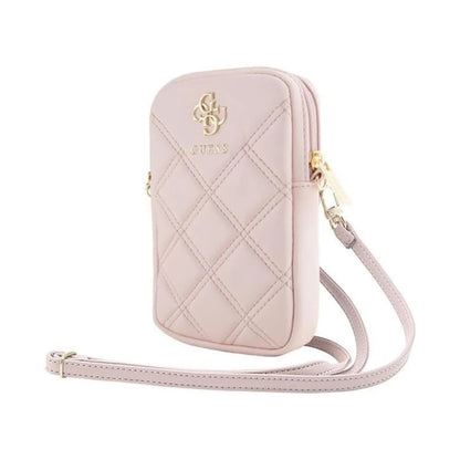 Guess Zip Quilted 4G Phone Bag Crossbody Tasche – Rosa