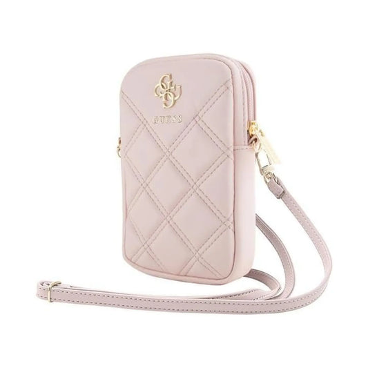 Guess Zip Quilted 4G Phone Bag Crossbody Tasche – Rosa