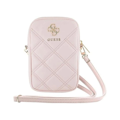 Guess Zip Quilted 4G Phone Bag Crossbody Tasche – Rosa
