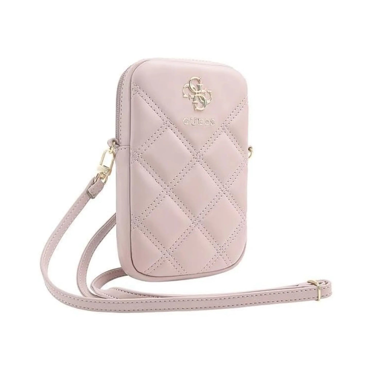Guess Zip Quilted 4G Phone Bag Crossbody Tasche – Rosa
