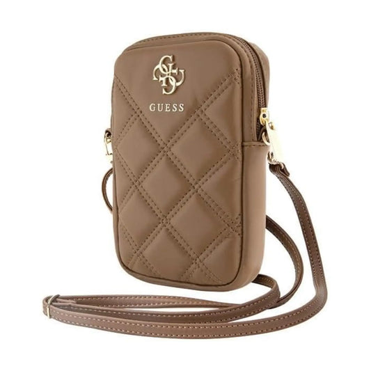 Guess Handytasche GUWBZPSQSSGW Zip Quilted 4G Braun – Universal