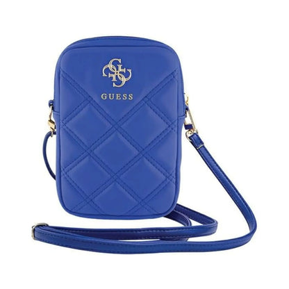 Guess Phone Bag Zip Quilted 4G Blau - Universal