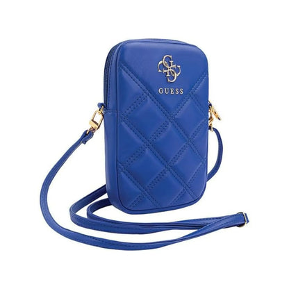 Guess Phone Bag Zip Quilted 4G Blau - Universal