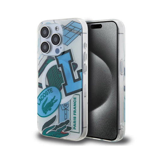 Lacoste Hülle MagSafe Gemustert Schwarz – iPhone 15 Pro