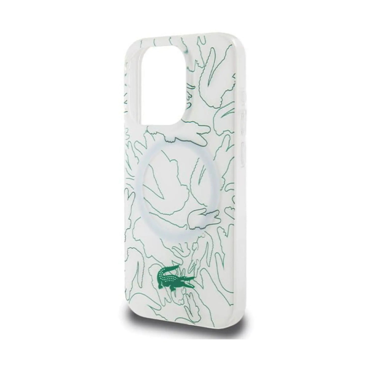 Lacoste Hülle LCHMP15XUREH Double Layer Repeat MagSafe Weiß – iPhone 15 Pro Max