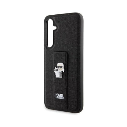 Karl Lagerfeld Hülle Gripstand Saffiano Karl & Choupette Pins Schwarz – Galaxy S23 FE