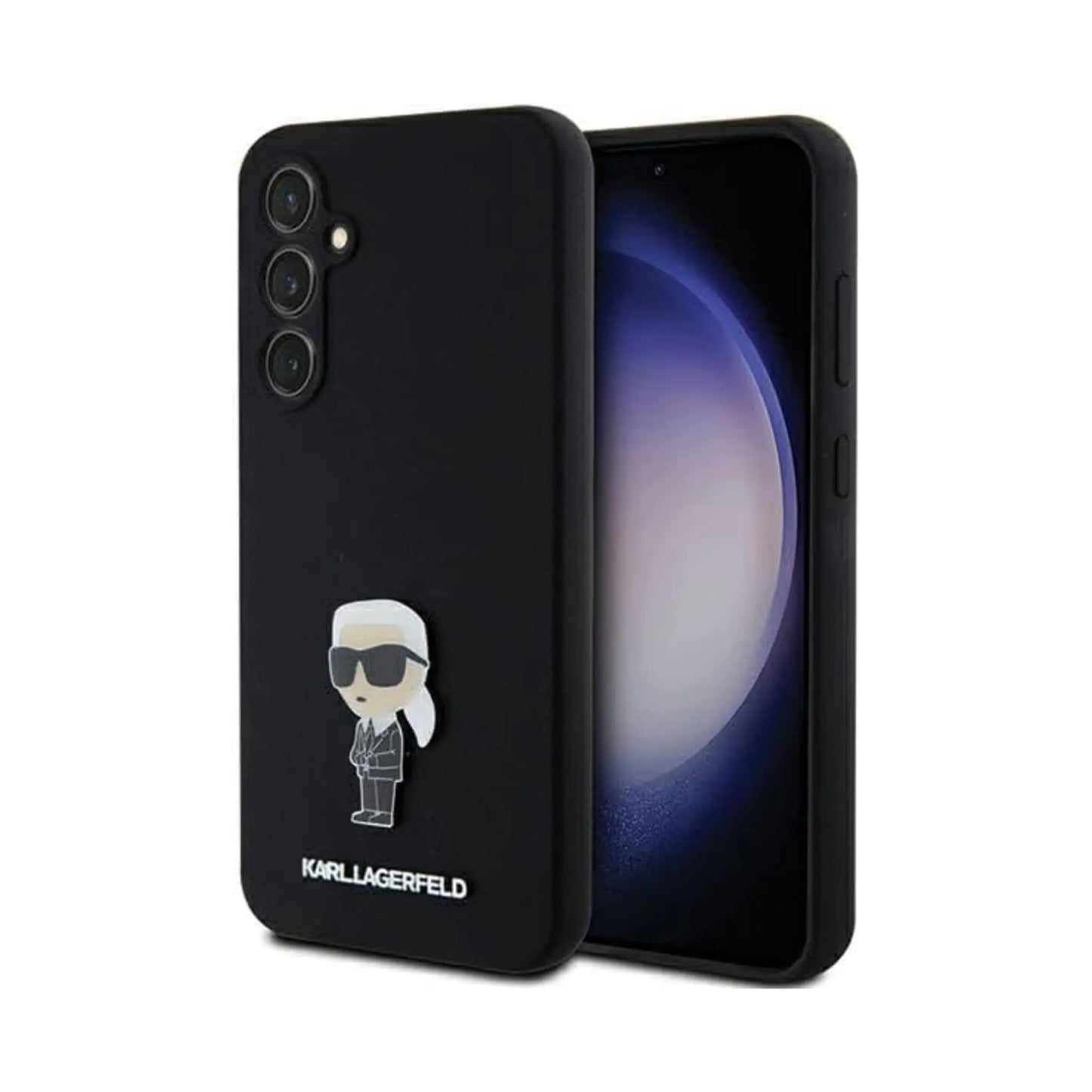 Karl Lagerfeld Silikon Ikonik Metal Pin Case, Schwarz - Samsung Galaxy S23 FE