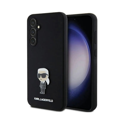 Karl Lagerfeld Silikon Ikonik Metal Pin Case, Schwarz - Samsung Galaxy S23 FE