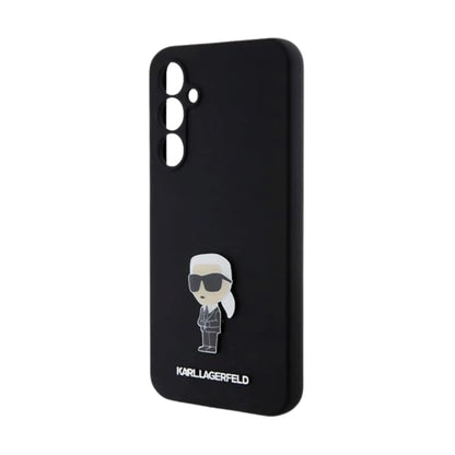 Karl Lagerfeld Silikon Ikonik Metal Pin Case, Schwarz - Samsung Galaxy S23 FE