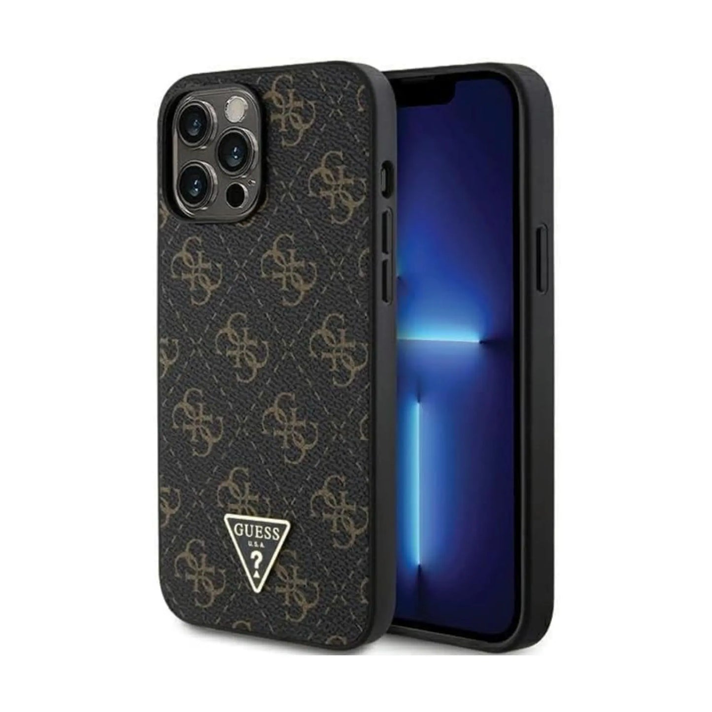 Guess Hülle 4G Triangle Metal Logo Schwarz - iPhone 14 Pro