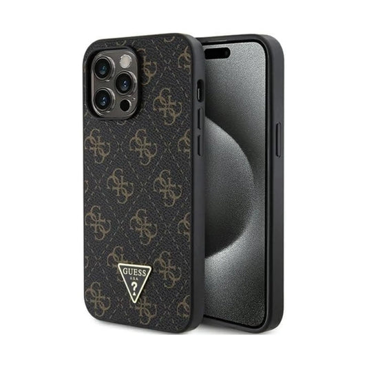 Guess Handyhülle GUHCP15XPG4GPK 4G Dreieck Metall Logo Schwarz – iPhone 15 Pro Max