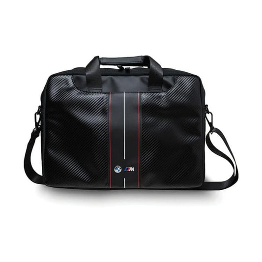 BMW Laptoptasche Carbon & Rote Streifen Schwarz – 16 Zoll
