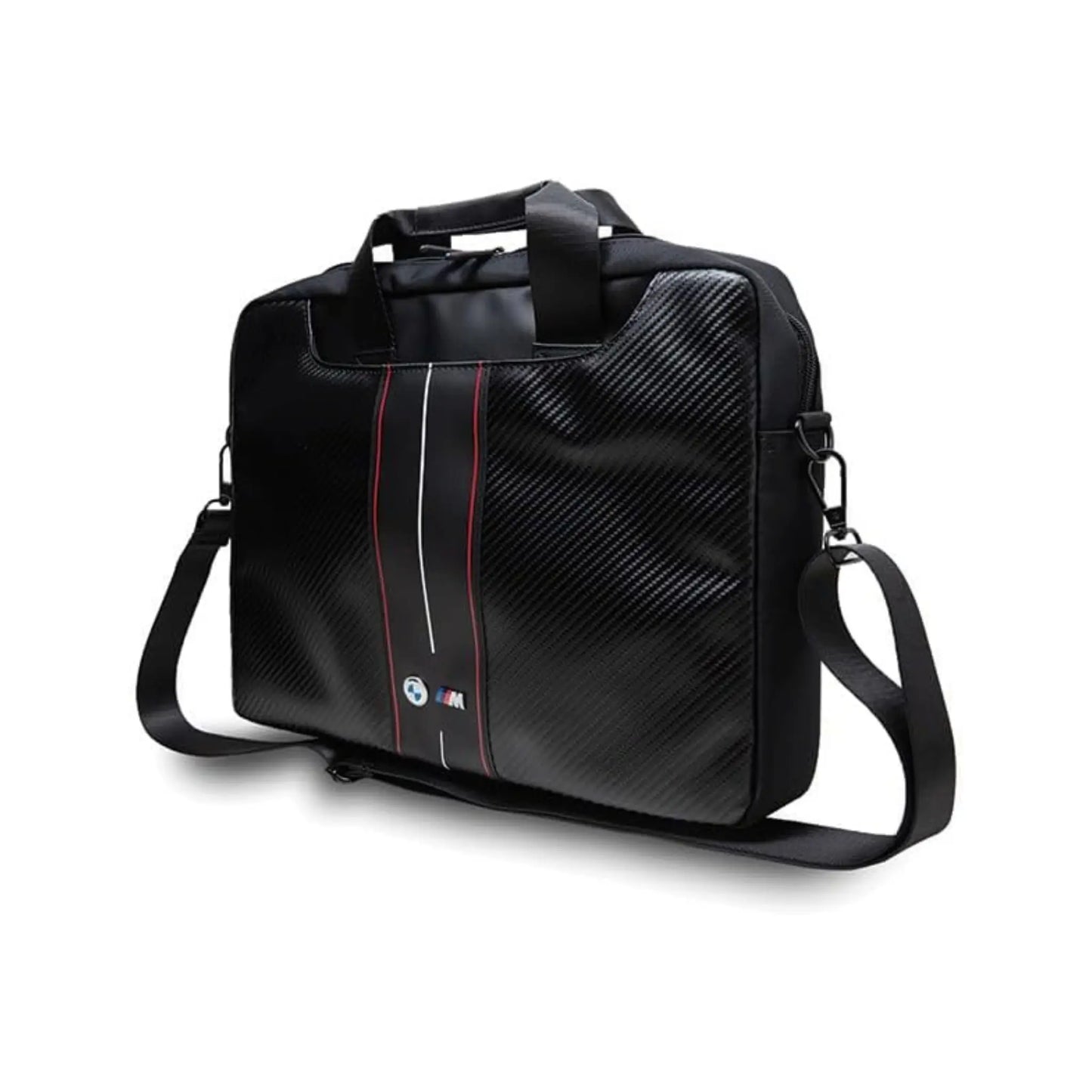 BMW Laptoptasche Carbon & Rote Streifen Schwarz – 16 Zoll