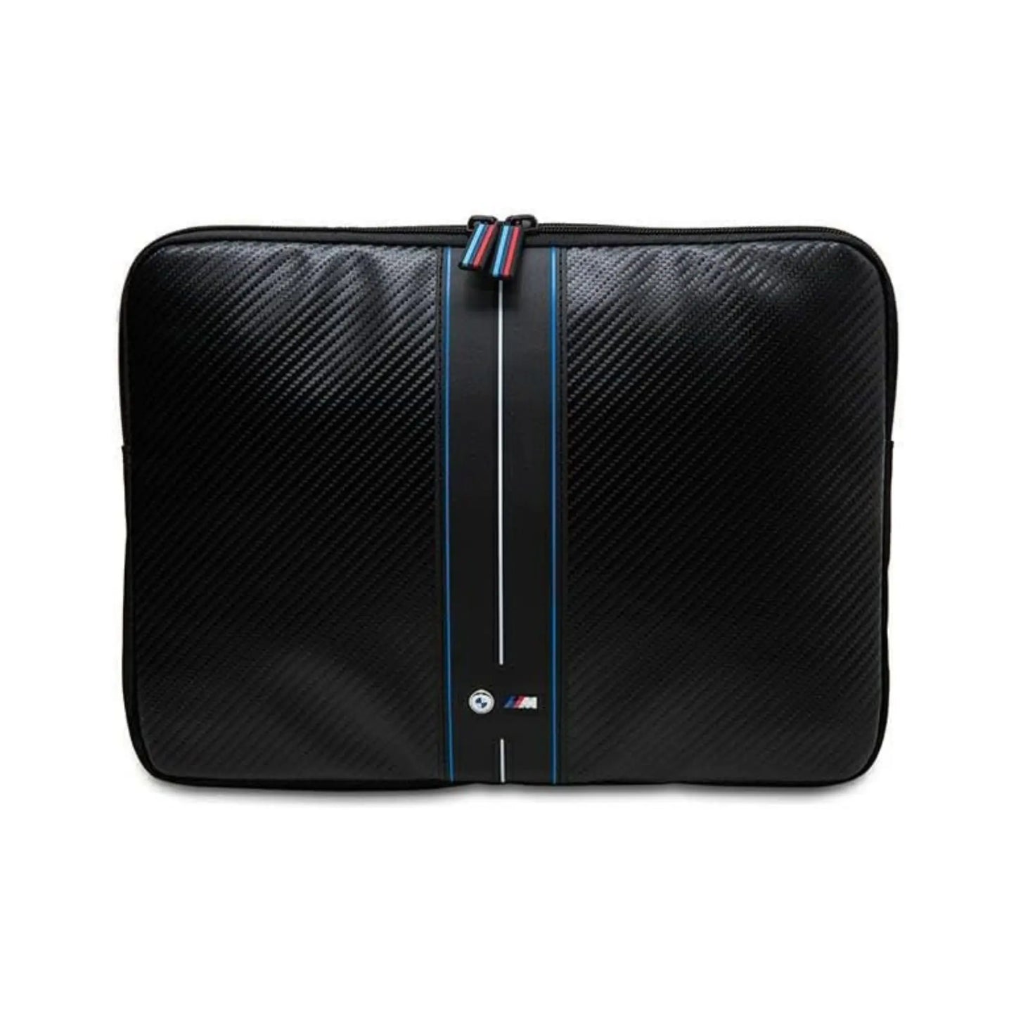 BMW Laptophülle Carbon Blue Stripes Schwarz – 15–16 Zoll