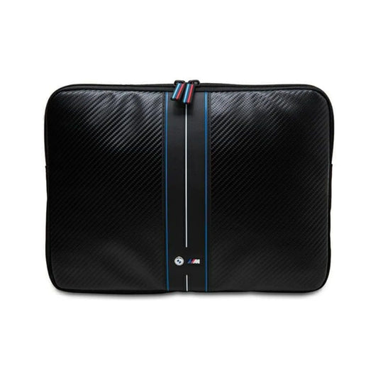 BMW Laptophülle Carbon Blue Stripes Schwarz – 15–16 Zoll