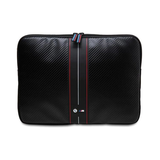 BMW Laptophülle Carbon Red Stripes Schwarz – 13–14 Zoll