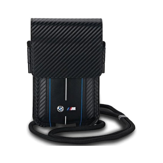 BMW Handytasche Carbon & Blau Streifen Schwarz – Universal