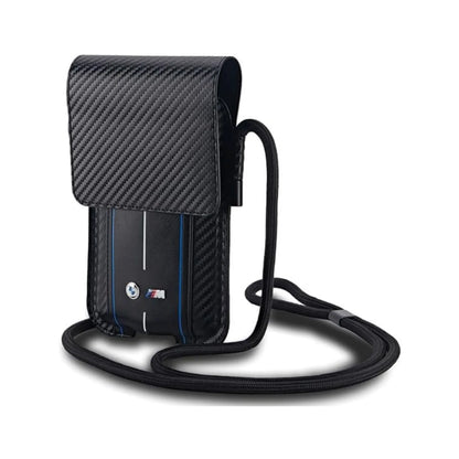 BMW Handytasche Carbon & Blau Streifen Schwarz – Universal