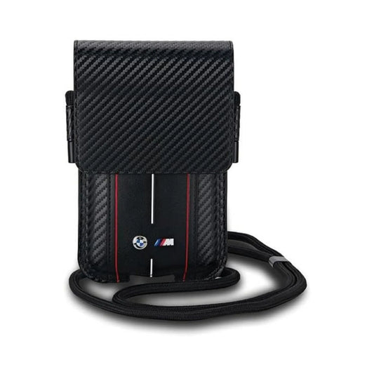 BMW Handytasche Carbon & Rote Streifen Schwarz – Universal