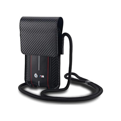 BMW Handytasche Carbon & Rote Streifen Schwarz – Universal