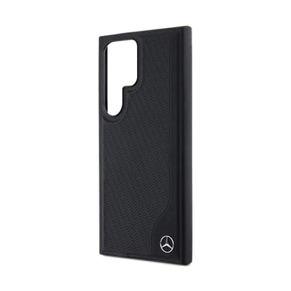 Mercedes Leather Debossed Line MagSafe Hardcase MEHMS24L23RBGVK, Schwarz - Samsung Galaxy S24 Ultra S928